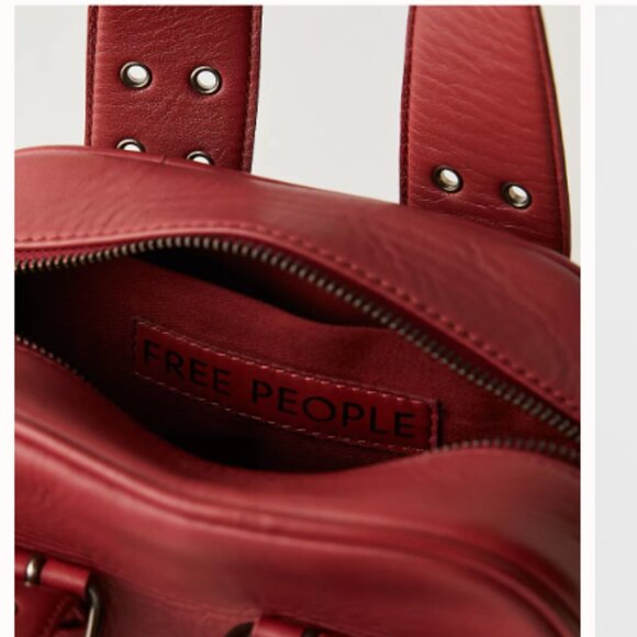 Free People 🆕️Leather Bag🔖Oxblood Say Yes Bag - Picture 8 of 12